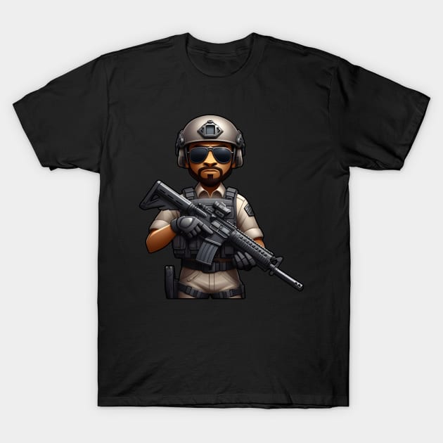 Tactical Man T-Shirt by Rawlifegraphic